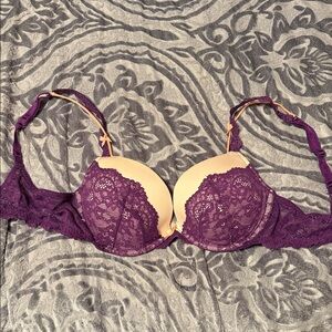 Victoria's Secret Purple and Cream Lace Bra